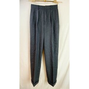 Ralph Lauren Purple Label Wool Pleated Dress Pants Women's 4 Charcoal Gray